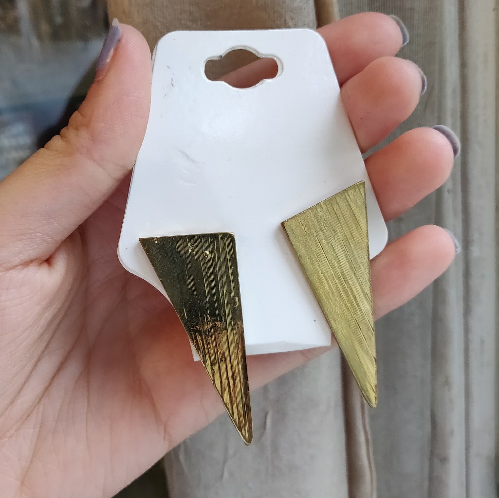 Asymmetrical Triangle Solid Earrings